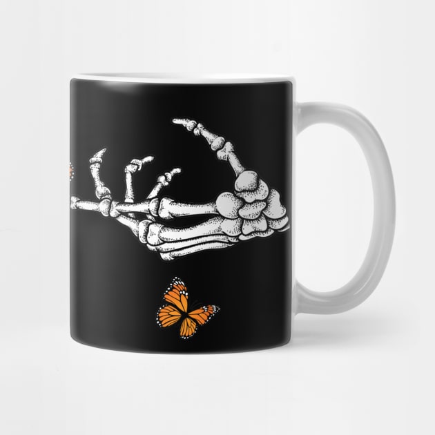 Skeleton Hands and Monarch Butterflies by HolidayBug